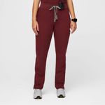 FIGS Yola High Waisted Pant In Burgundy Photo 2