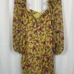 For Love & Lemons  Yellow Silk Floral Beaumont Mini Dress Sz.M Photo 4