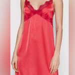 Simone Perele Lace Trim Satin Babydoll Slip Dress in Two Tone Red Small Paris Photo 3