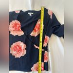 Bar III BAR lll Floral puff sleeve wrap top blue /Floral pattern NWT Photo 4