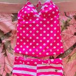 Love Culture y2k hot pink polka dot striped tankini Photo 7