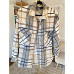 ZARA  Plaid Wool Shacket Streetwear Neutral Quiet Luxury Clean Girl Cozy Photo 2
