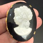 Vintage Unsigned White Lucite Black Satin Glass Gold Photo 9