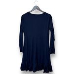 NWT Women's Long Sleeve Navy Ruffle Hem Knee Length Dress Size L Casual Fall Blue Size L Photo 2