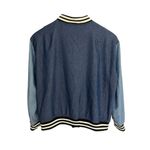 Levi's  womens M denim color blocked full zip bomber rib knit collar jacket Photo 1
