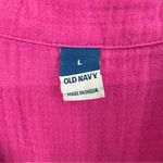 Old Navy  Button Short Sleeve Gauzy Shirt Womens Large Pink Photo 2