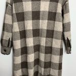 360 SWEATER Indigo Plaid Midi Shirt Dress In Mocaquinoa Small Alpaca Wool Brown Photo 12