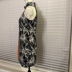 Milly Designer Floral Aesthetic Chevron Black / White / Orange Halter Dress Sz 4 Photo 5