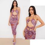 House Of CB Kasia swirl print strappy midi dress Photo 3