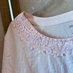 White Stag  Light Pink Floral Trim Short Sleeve Top xl Photo 1