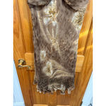 Vintage Morrell Maxie Beaded Silk Blend Brown Gold Cocktail Evening Dress 14 Photo 3