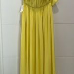 NWT Yellow Miss Circle New York High Slit Yellow Chiffon Maxi Dress Size S Photo 2