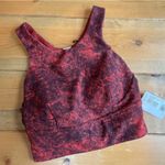 Lululemon Wunder Train Longline Bra Denim Wash Print Autumn Red Black Size 2 NWT Photo 7