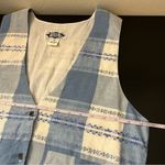 ✨ Vintage Ride Blue White Plaid Western Vest Medium Nepal Photo 10
