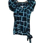 Heart soul  abstract print tie waist top Jr size M Photo 0