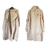 Lafayette 148 NY Modern Muse Linen Laurita Trench Coat Abstract M GUC Tan Size M Photo 3