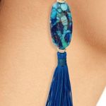 Kendra Scott NWT  Blue Mix gold Insley Tassel Earrings Photo 2