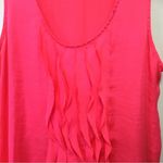 Gap  sleeveless top XL hot pink looks and feels like silk but polyester ruffles Photo 3