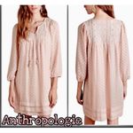 Anthropologie One September Anwen Mini Dress Womens XS Pink Chevron Peasant Boho Photo 1