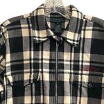 Ralph Lauren Lauren  Women’s M Black and White Plaid Flannel Full Zip Jacket Photo 2