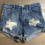 One Teaspoon Blue Distressed Jean Shorts Photo 0