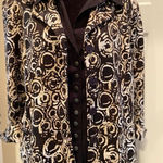 Dress Barn Women's Large Top / Button Down Collared Jacket w Shoulder Pads New Black Photo 0