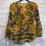 CAbi  5518 spring scene bell sleeves yellow floral lightweight XS v neck Photo 5