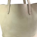 Cuyana  Small Easy Tote Beige Pebbled Leather 14" Laptop Handbag Shoulder Bag Photo 3