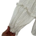 Anthropologie  MAEVE Angela Ruffle Peasant Blouse White 100% Sz S Photo 3