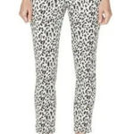 NYDJ Pull-On Denim Animal Print Skinny Ankle Jeans In Sateen With Slit Size 6 Photo 0