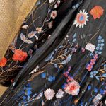 JessaKae Black Blue red Floral Embroidered Long Sleeve Dress Small Photo 6