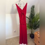 Zac Posen  Red Ruched Dress Gown Photo 3