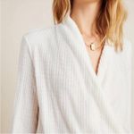 Anthropologie Maeve Sweater Rafaela Hacci Faux Wrap Surplice Cream XS Photo 3