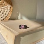 Pink & Black Glam Ring Vintage “Nevaeh” Sparkly Girly Feminine Statement Jewelry Photo 2