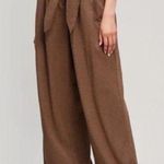 NANUSHKA Nevada Gingham Woven Wide Leg Pants In Brown Tie Waist Womens Size S Photo 0