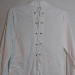 XCVI  Elegant White Button Up Tunic Blouse Corset Back Size Small Photo 8