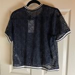 ZARA  Trafaluc navy blue lace woman’s top size medium Photo 5