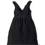 Maeve Anthropologie  Black Ruffled Ottoman Cocktail Dress Women’s Size Small Photo 2