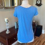 Tresics Blue Plunge Neck Pocket Tee Tshirt Womens Medium Photo 4