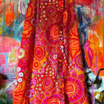 60s Vintage ALICE of California Cocktail Party MCM Floral Vivid skirt Pink Size XS Photo 0