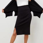 MM.LaFleur M.M LaFleur The Harlem midi Skirt Jardigan Knit Black Medium Office Career M Photo 1