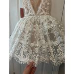 BHLDN NWT White Lace Square Neck Mini Bridal Dress w/ Hoop Skirt Size 6 Photo 4