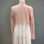 SALE! Pink Fever Mixed Media Long Sweater Size L EUC Size L Photo 1