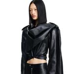 NWT H&M x Mugler Leather Jacket with Scarf Size XS Photo 2