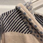 Altar'd State Striped Baja Hoodie Tassel Fringe Boho Cotton Sweater Large Cream Photo 4