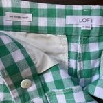 Ann Taylor LOFT‎ Riviera Shorts In Gingham Green And White Checkered Mid Rise 6 NWOT Photo 5