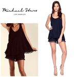Michael Stars black romper with pom-poms. New Photo 14