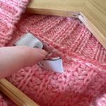 Greylin Womens Ruth Ruffle Shoulder Chunky Knit Sweater in Pink Sz S | Feminine Photo 10