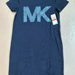 Michael Kors ‎ Women's XS Blue Graphic T-Shirt Dress Short Sleeve New w/ Tags Photo 0