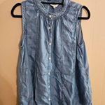 Crown & Ivy 0X Denim Button Down Blouse Photo 0
